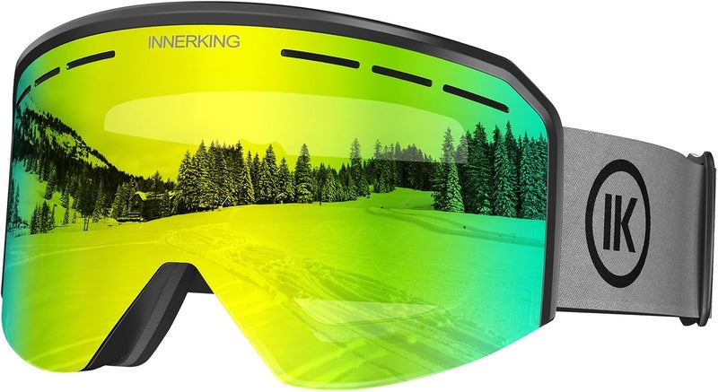 Innerking Ski/Snowboard Goggles OTG for Men Women & Youth - Over Glasses Snow Sports Goggles Anti Fog 100% UV400 Protection - Image 1